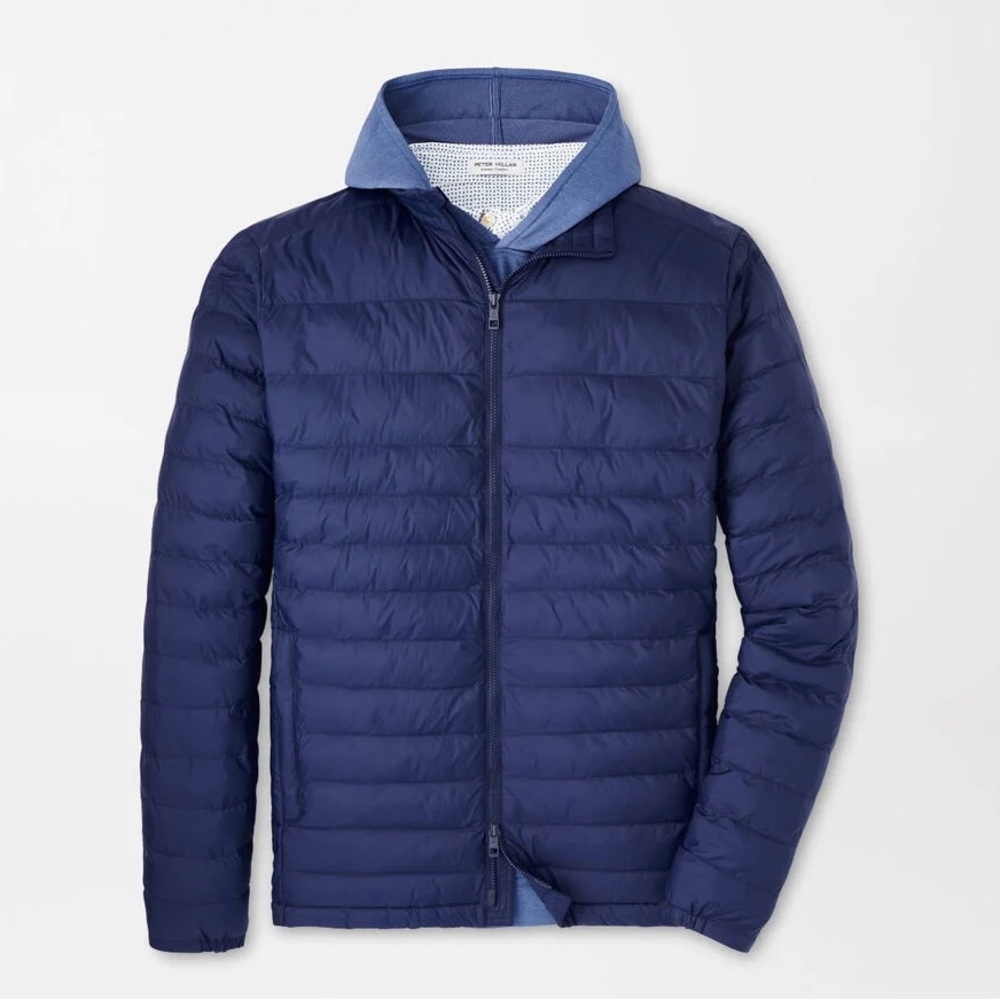 Men's Peter Millar M Medium Navy Golf Crown Sport All Course Full Zip Jacket